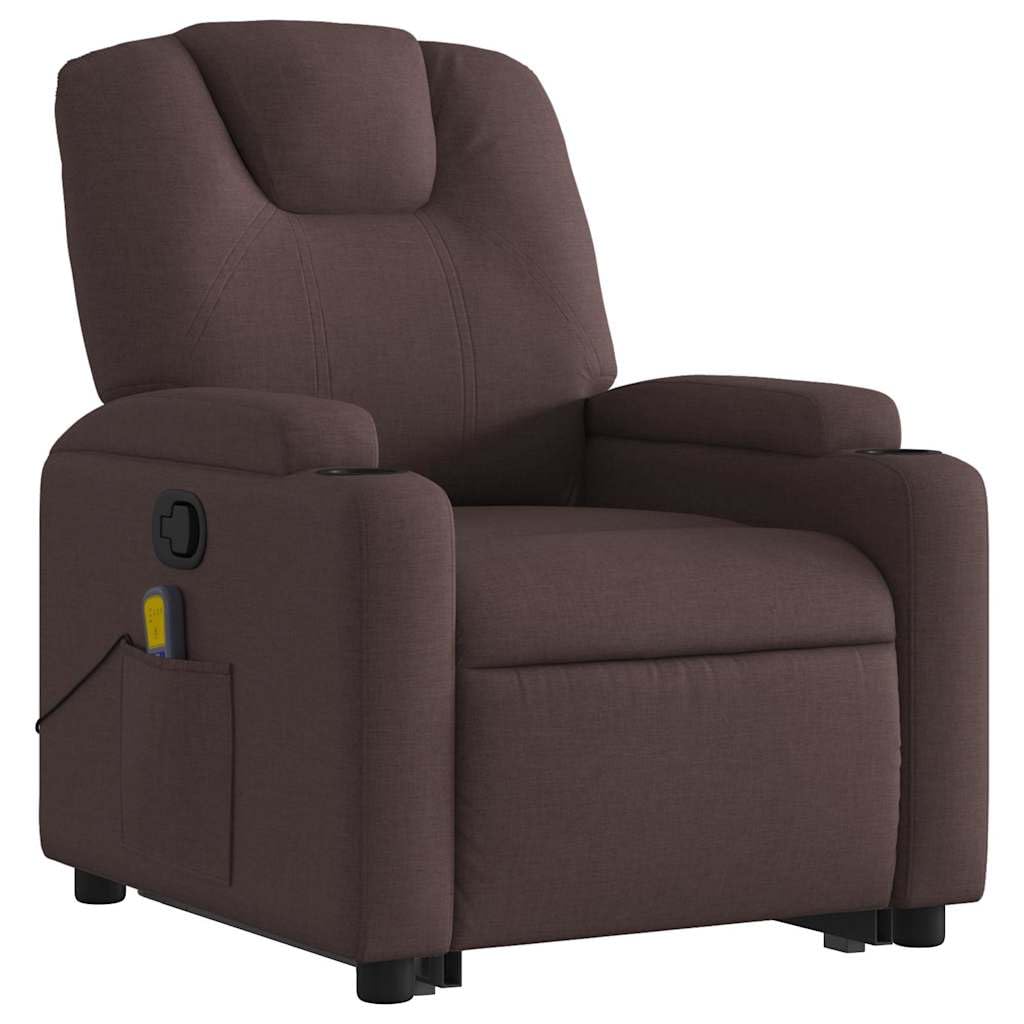 Sillón reclinable eléctrico elevable para mayores Marrón 74x88x97 cm