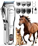 oneisall Tosatrice professionale silenziosa per cani a pelo lungo e folto, tosatrice per cani con lama rimovibile in acciaio inossidabile, cane gatto cavallo, 4 ore di autonomia