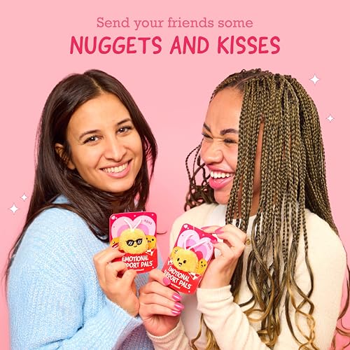Image of Emotional Support V-Day Nugget Cards by Relatable, Valentine's Plush, Perfect Valentines Gifts for Kids Classroom or Gift for Work Friends, Includes 10 Plushies with 10 Cards and a Carrying Case