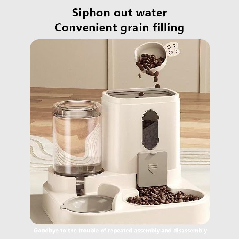 Two-in-One Upgraded Gravity Pets Feeder and Water Dispenser Combo Set, Pet Cat Dog Automatic Feeder and Water Dispenser for Small and Medium Pets Cats Dogs, Large Capacity & Washable - Image 3
