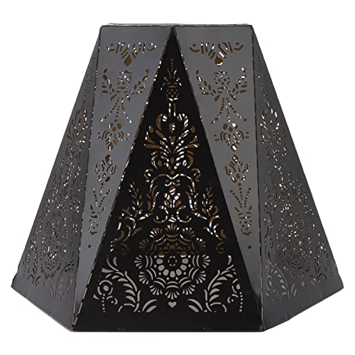 Fydun FYDUND2KRZU56X1 Lamp Shades Modern Scandinavian E27 E26 Wrought Iron Hexagonal Carved Lampshade thumb #6