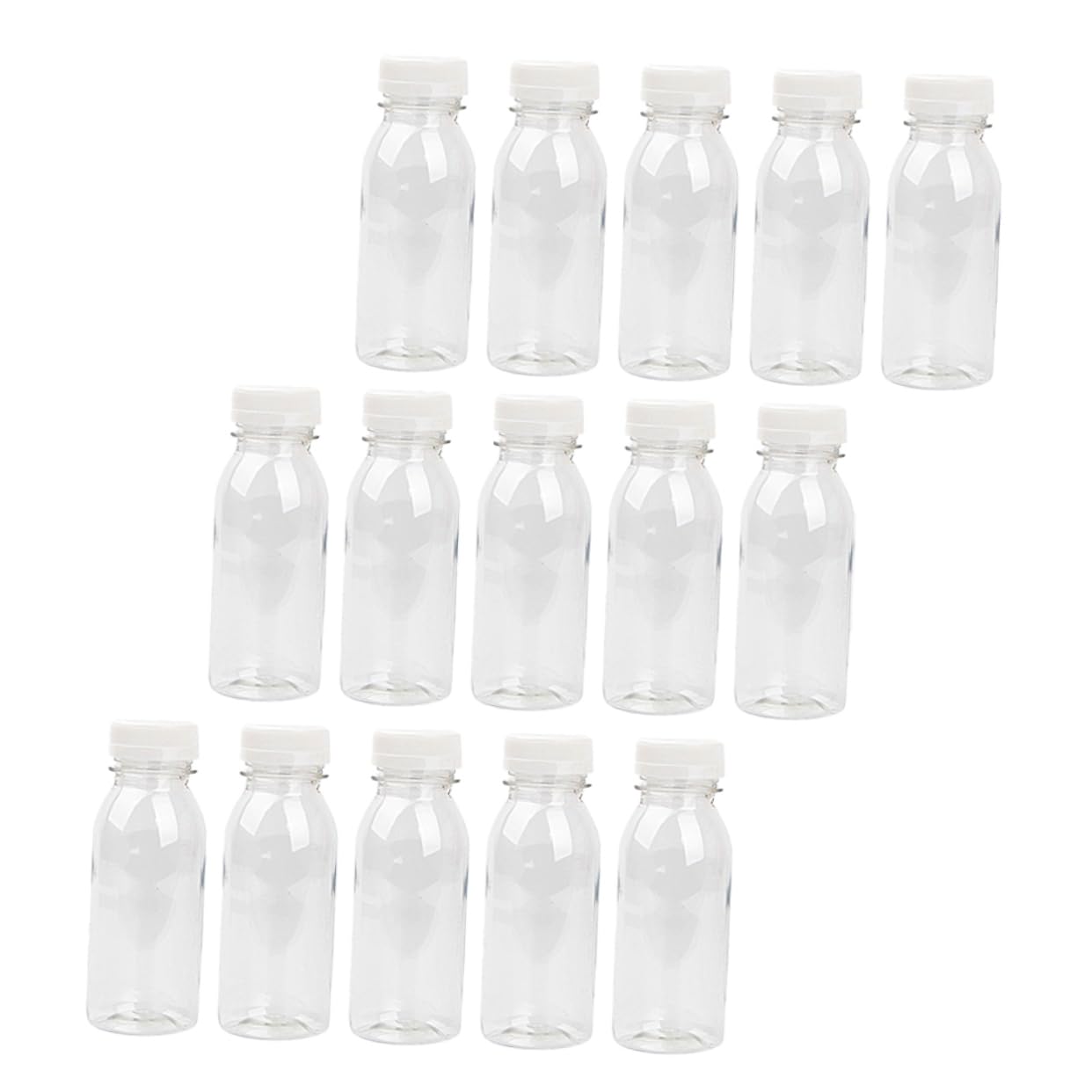 HEALLILY Jugs Lids Compatible 15pcs Wide Mouth Pet Storage Bottles Juice Yogurt Bottle for Parties