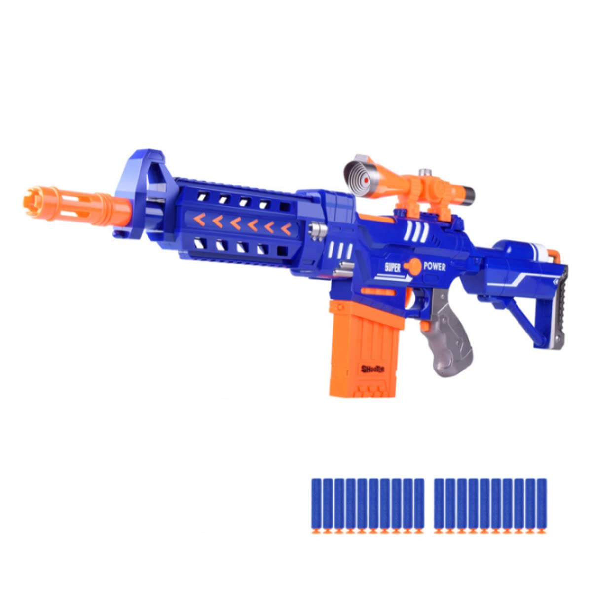 Reva Electric Shooting Games EVA Foam Shell Ejection Pistola Airsoft Soft Bullet Gun Toy with 20 PCS Bullets for Kids