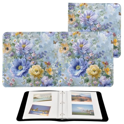 Álbum de fotos autoadhesivo DIY para scrapbook con flores elegantes, encuadernación de 3 anillos, 40 páginas, tamaño 8x10 miniatura 2