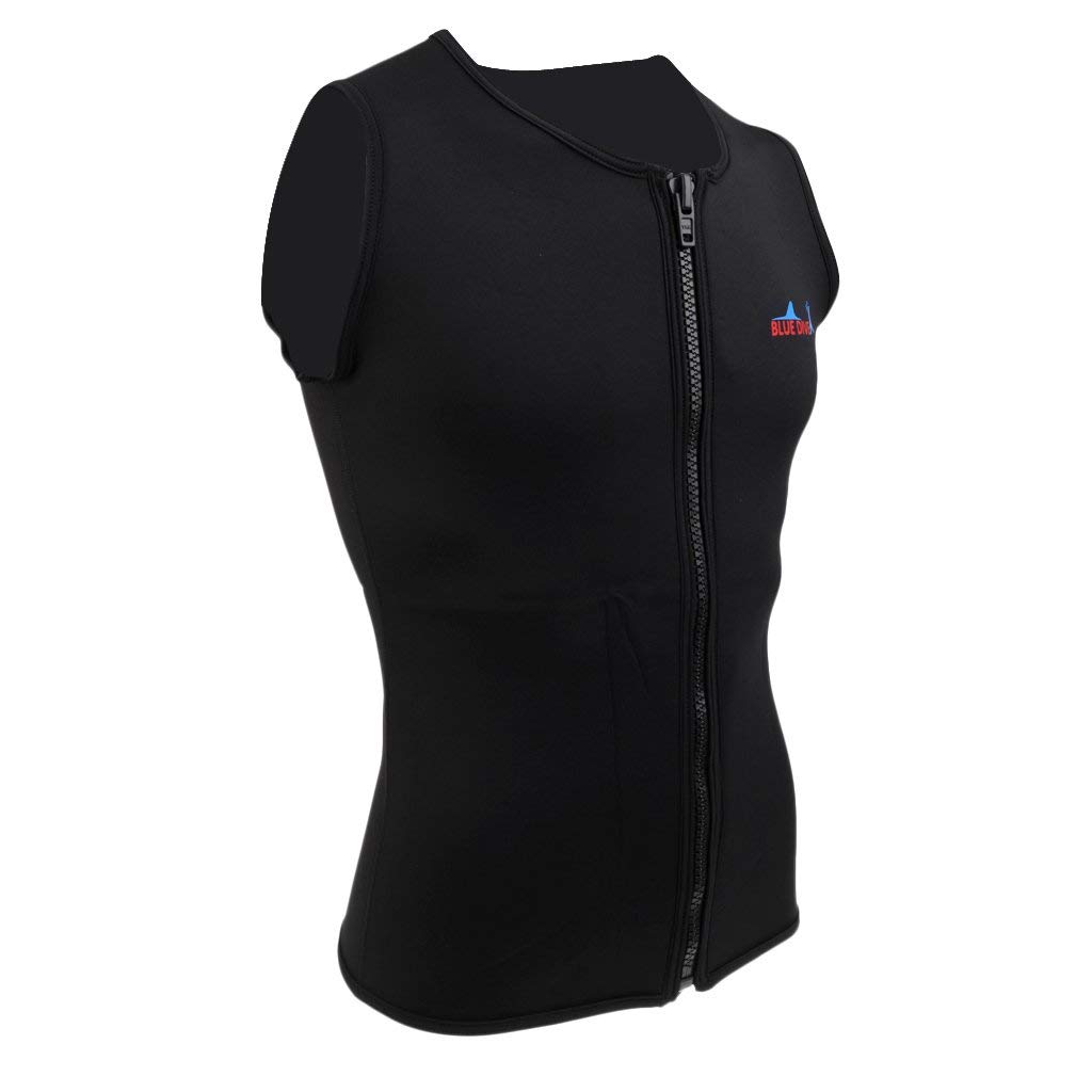 Chaleco de neopreno de 2 mm para hombre y mujer, chaleco de neopreno para buceo, pesca submarina, color negro (M)