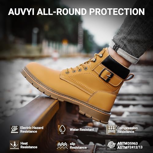Waterproof Steel Toe Work Boots for Men Safety Non Slip Stylish Boots Industrial & Construction Boots3