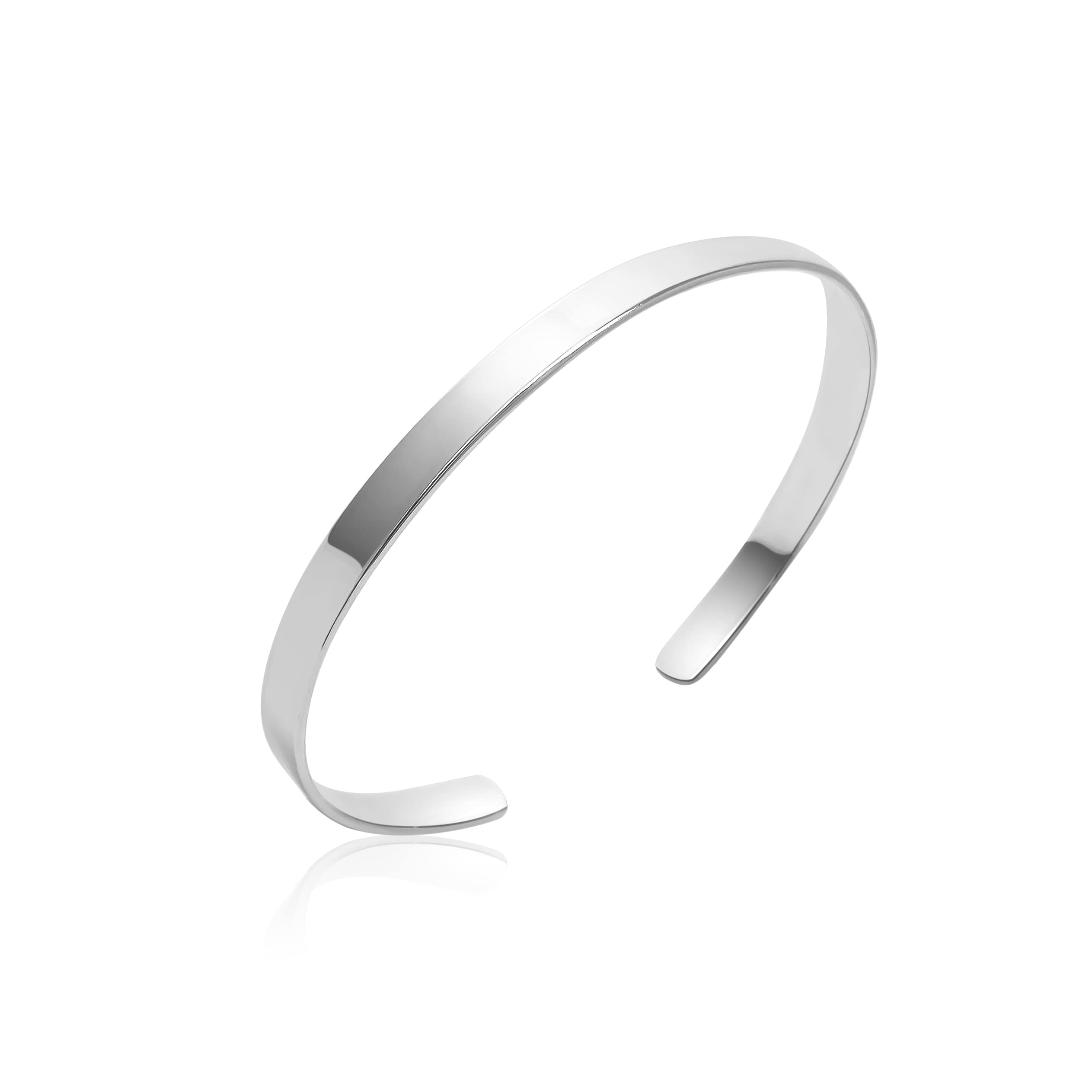 Mary & Jules offener Armreif Silber, Durchmesser ca. 6,2 cm, Breite 5 mm, breites silbernes Echtschmuck Armband, Armspange aus recyceltem Silber