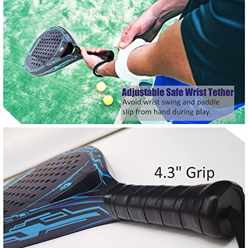 Senston Paddle Tennis Racquets Carbon Fiber Surface With Eva Memory Flex-Foam Core -Paddle/Beach Tennis Racket With Carry Bag And Balls For Pop Tennis Beach Tennis. #TOP5