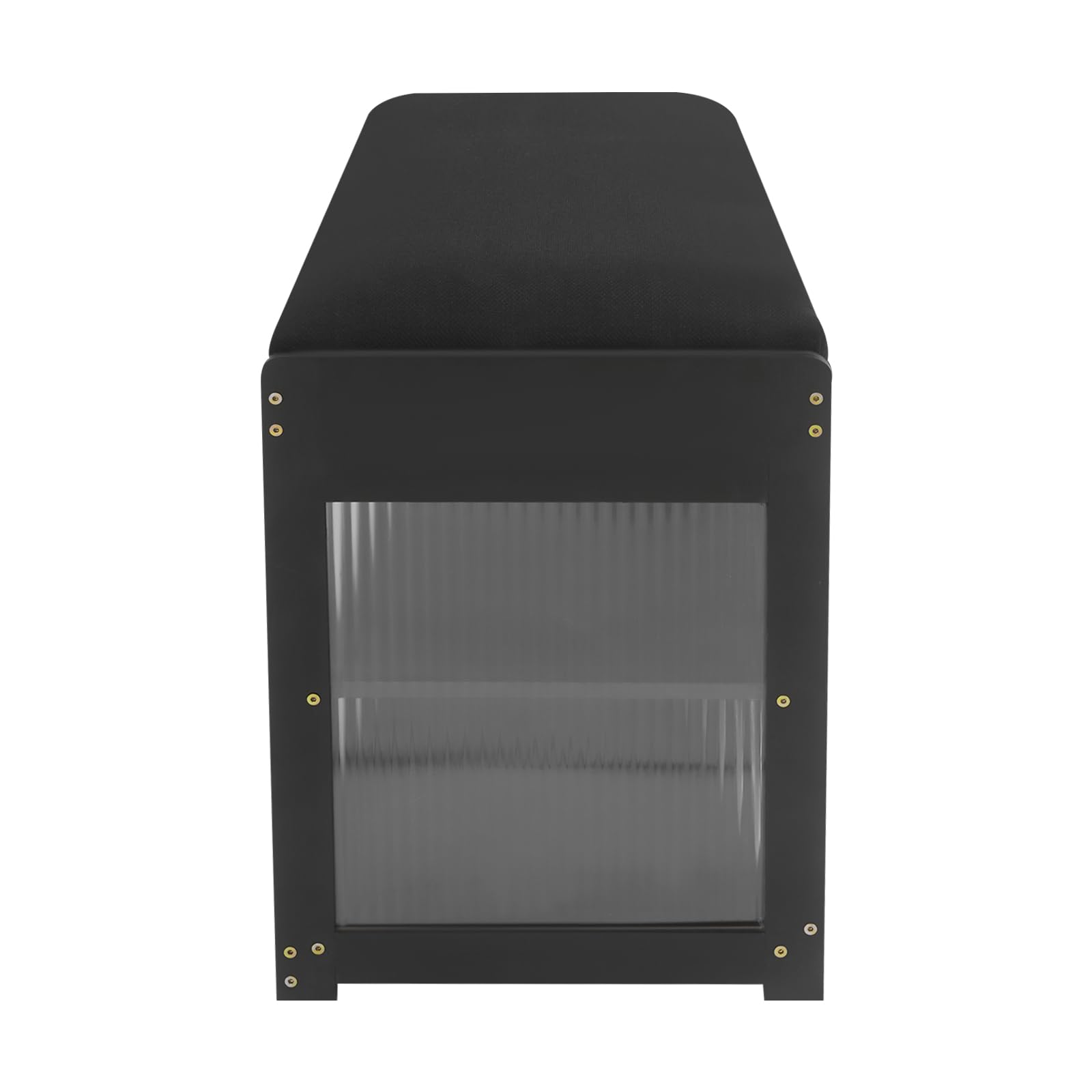 Zapatero con banco y cojín, banco para zapatos con 2 estantes, almacenamiento de zapatos, banco zapatero con espacio de almacenamiento, banco para zapatos con puerta de acrílico transparente, banco