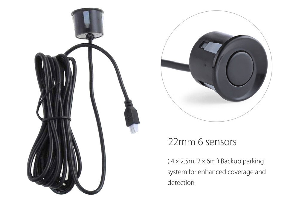 Coche Alarma Pantalla LED con 6 Sensores de aparcamiento copia de seguridad de marcha atrás Radar sistema sonido de voz sistema de alarma de alerta