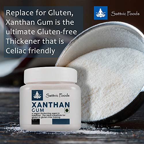 Image of Sattvic Foods Xanthan Gum (350 g) | Gluten-Free Stabilizer, Emulsifier & Vegan Thickener | NON-GMO & Keto-Friendly | Essential in Gluten-Free Baking, Use in Gravies, Sauces, Salad Dressings
