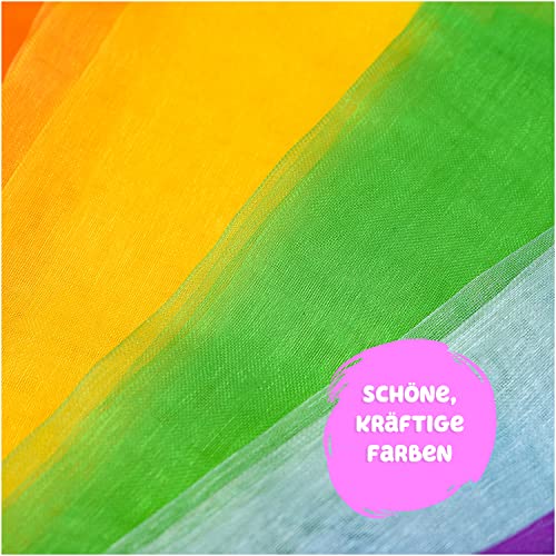 Kleintober Premium Jongliertücher I Bunte Chiffontücher I mit Anleitung für 5 Spiele I Tanztücher I Tücher Spiel für… – Bild 6