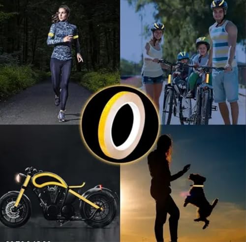 Image of WALLMATE Reflective Strip Sticker Self-Adhesive Night Visibility Warning Tape Waterproof Safety Reflector for Car, Bikes,Truck And Other Vihicle (Yellow Strip, 0.5 In x 45 Mtr (1771 in) (PCK OF 2))