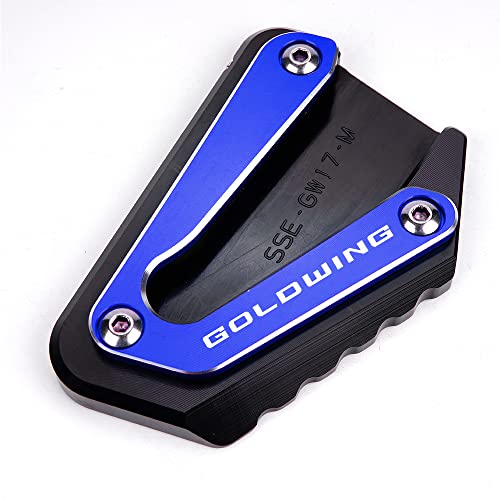 MOWOK For Goldwing GL1800 2002-2017 and 2018-2025 Goldwing GL1800 1800 Motorcycle Side Stand Extension Kickstand foot Pad (Year 2002-2017 (Blue))