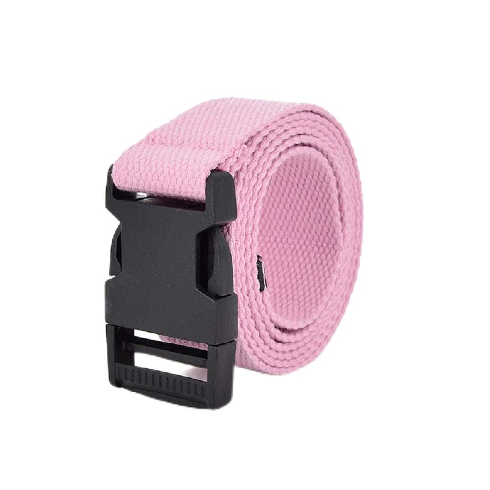 AIBEARTY Canvas Web Buckle Belt Adjustable Buckle Long Waistband for Women Men Teens (Pink)