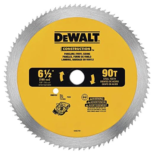DEWALT Circular Saw Blade, 6 1/2 Inch, 90 Tooth, Vinyl Cutting (DW9153)
