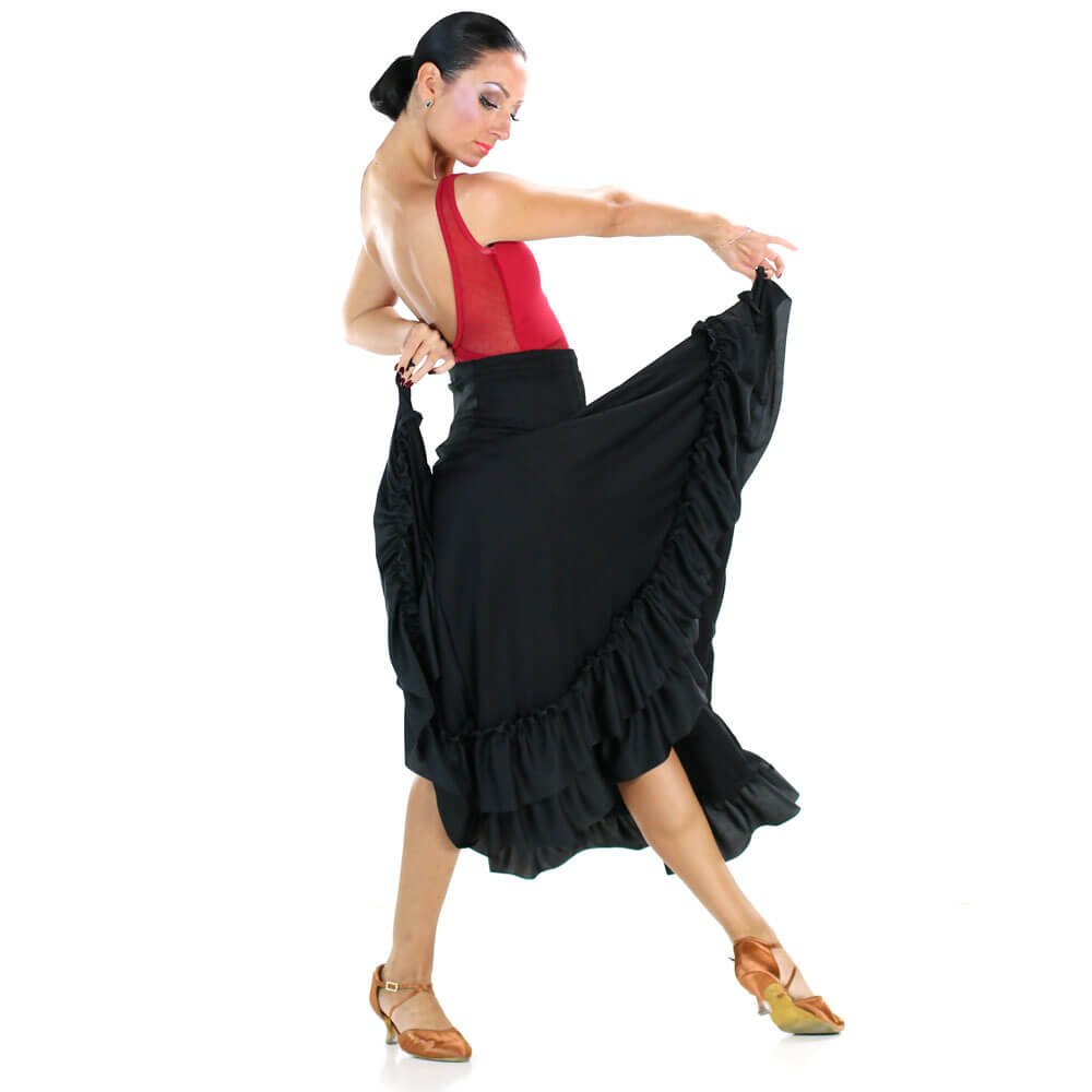 Adult Two Ruffles Flamenco Dance Skirt