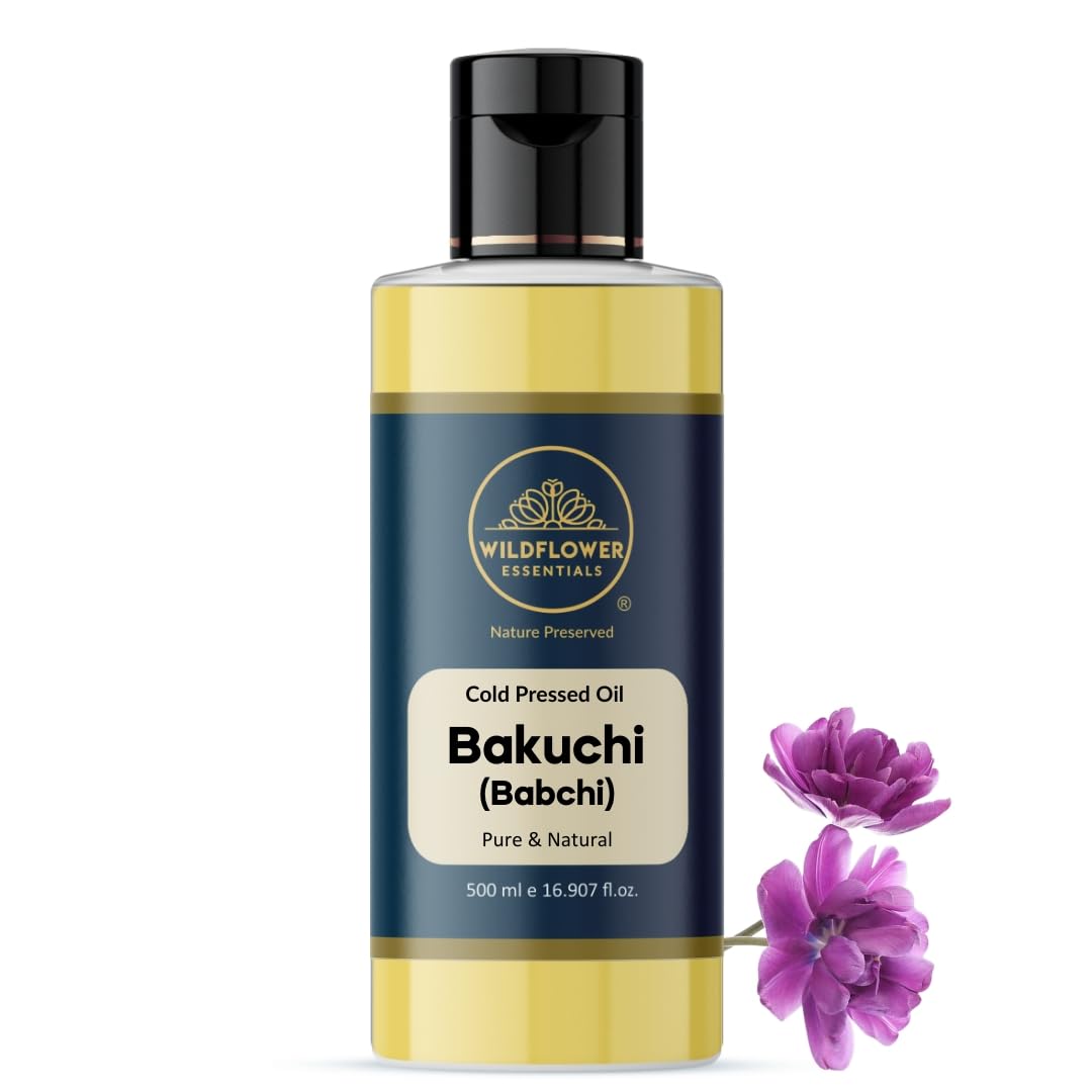 Babchi (Bakuchi) Oil Cold Pressed 100% Pure & Natural (500 ml) For Face, Hair, Skin, Body
