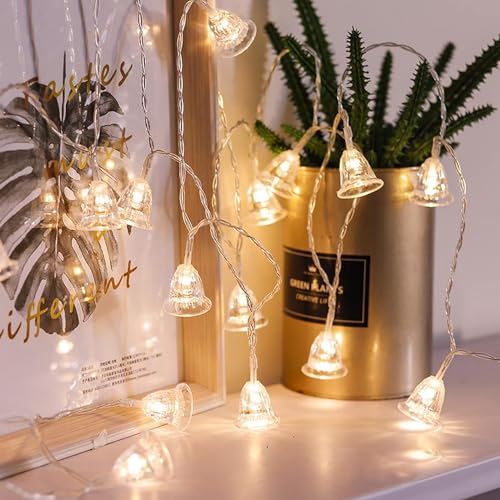 Image of K D Plastic Bell String Fairy 15Led Lights Outdoor and Indoor for Home Decoration Light, Diwali Lights & Christmas, Party (Warm White, Corded Electric), 3 Meters