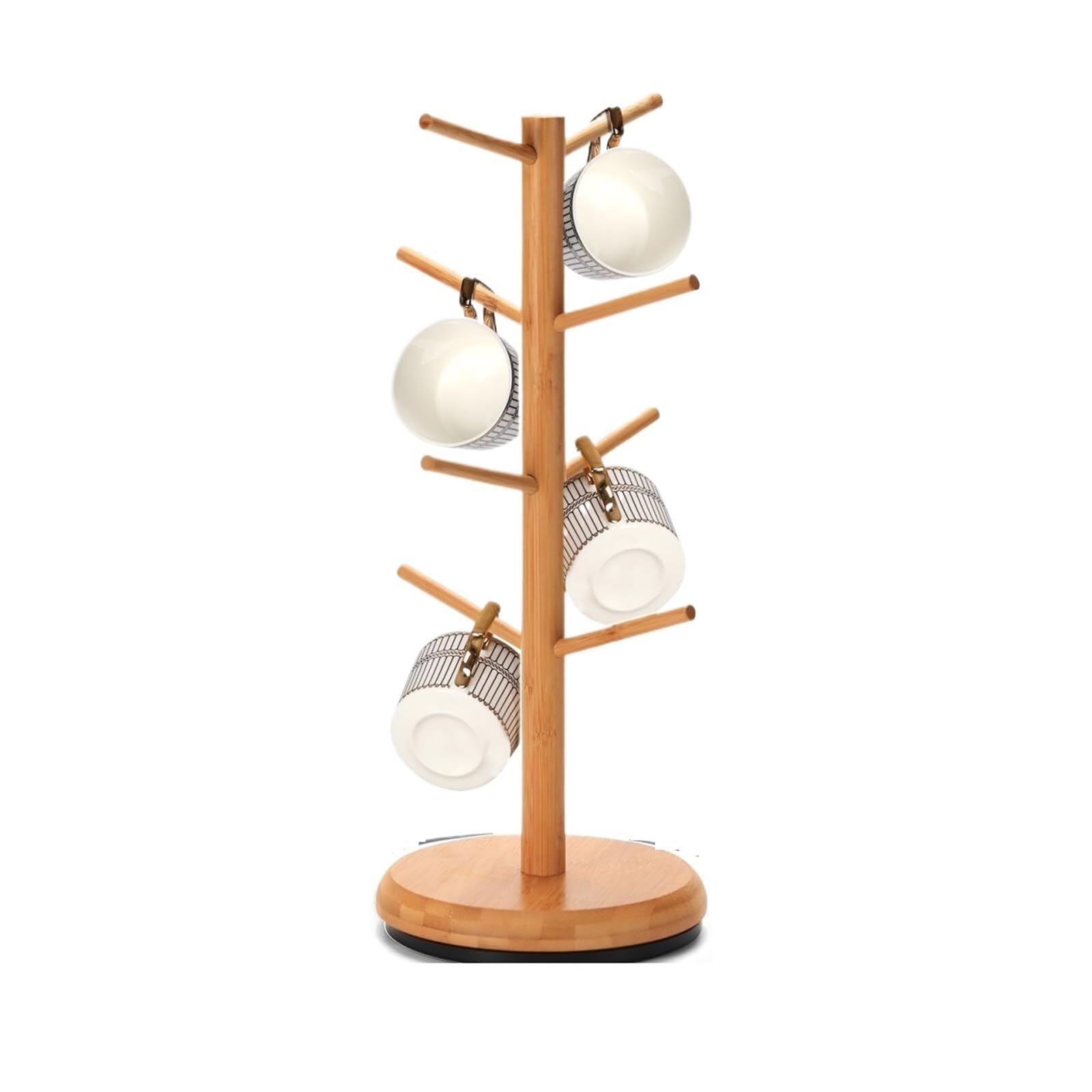 MFWHEFJ Mug Tree 360° Rotating 8 Hooks Coffee Cup Holder for Counter, Mug Rack Standing for Kitchen Countertop Home (Brown)(Brown)