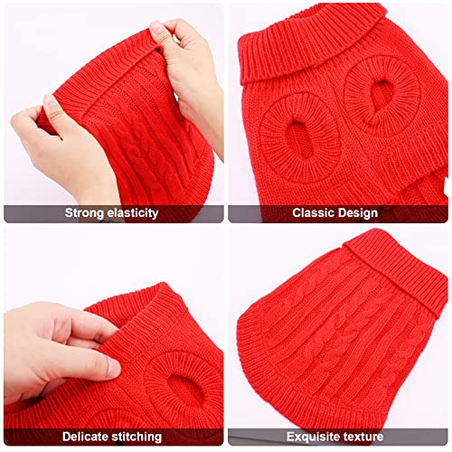 Small Dog Jumper, Warm Puppy Sweater for Winter, Knitted Pullover Soft Turtleneck Clothes Vest for Pet Autumn Winter Outfit - Image 3
