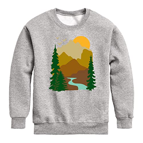 Instant Message - Outdoor Mountain Scene - Toddler & Youth Crewneck Fleece Sweatshirt
