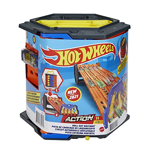 Hot Wheels Action Piste Coffret Transportable à 5 Voies, à connecter avec Circuit et Pistes, Voiture Incluse, Emballage fermé, Jouet pour Enfant, HGK41