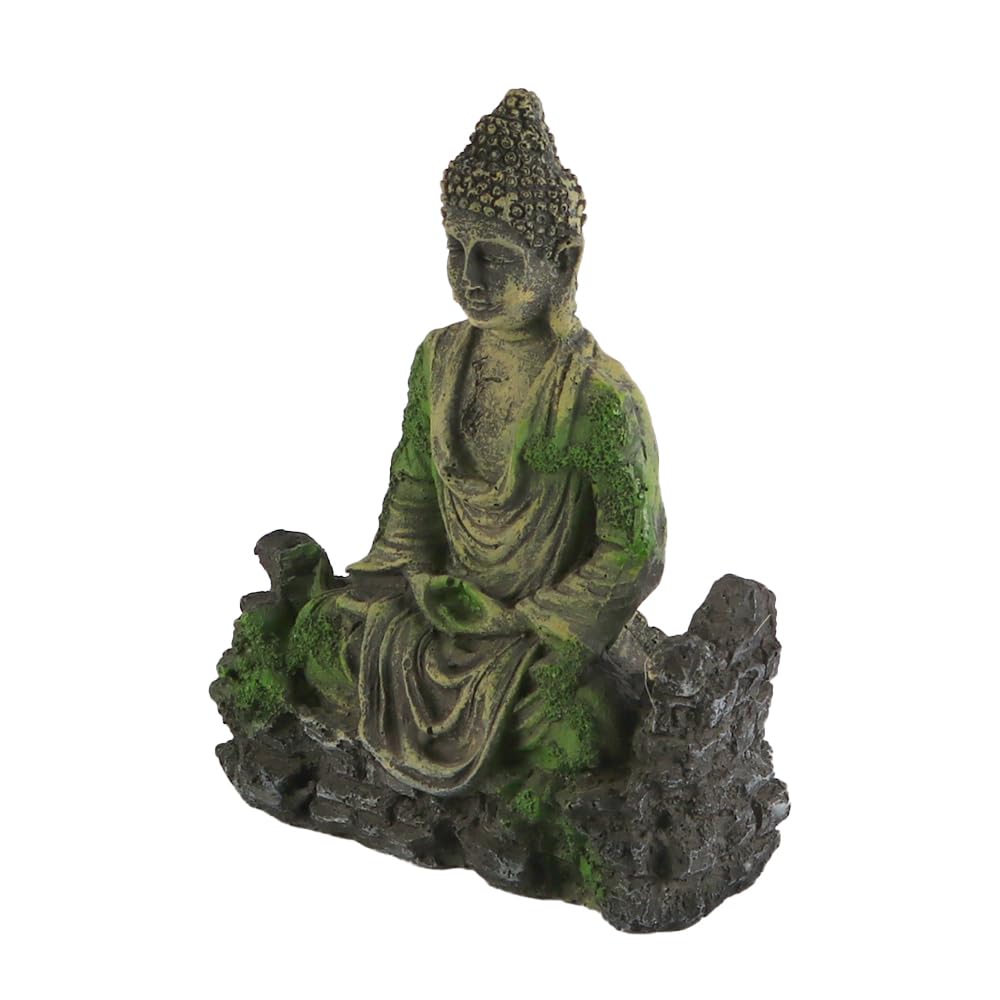 WANGCL Fish Tank Buddha Statue Decorations Aquarium Seated Buddha Statue Decorations Fish Tank Ancient Buddha Statue Sculpture Accessories 10.5 x 6 x16.5cm - Image 3