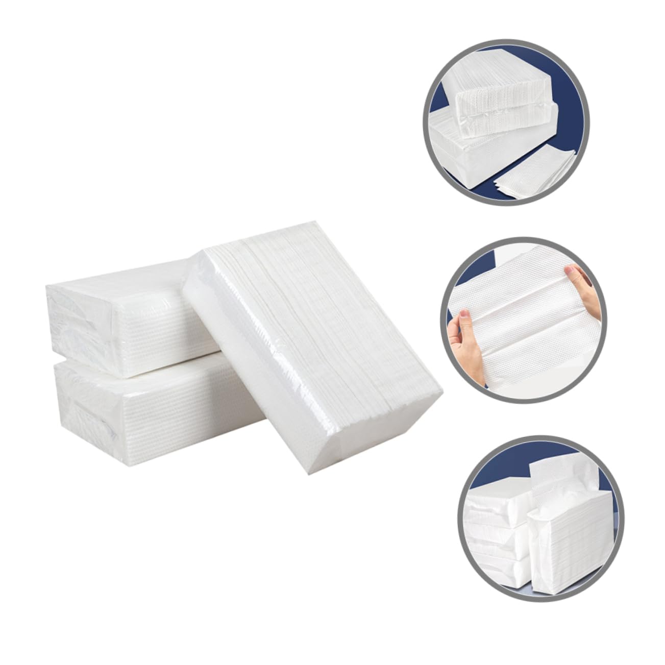 PACKOVE Toilet Paper Asciugamani di Carta per Mani, Assorbenti e Spessi, 5 Borse da 120 Fogli, per Hotel e Ristoranti