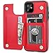 iPhone 11 Wallet Case with Card Holder,OT ONETOP PU Leather Kickstand Card Slots Case,Double Magnetic Clasp and Durable Shockproof Cover for iPhone 11 6.1 Inch(Red)
