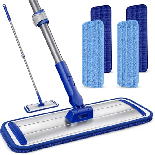 Microfiber Floor Mop for Hardwood Floors: 55" Adjustable Professional Flat