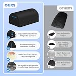 TranquilRelax Foot Rest for Under Desk at Work, Gaming Accessories Foot Stool with 3 Adjustable Heights & Washable Cover, Comfortable Office Desk Accessories, Footrest for Office, Home and Car (Black) - Image 5