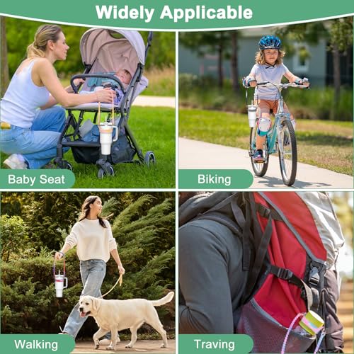 Support de gobelet de 227ml à 1,2L avec sangle de transport portable verte - 8