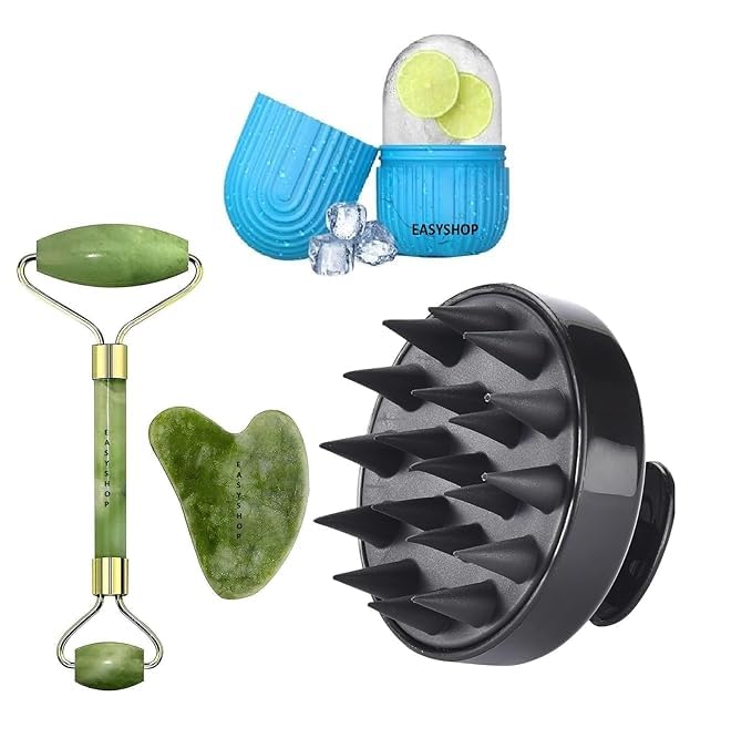 Manual Roller Face Body Massager with Face Stone Roller Massager with ice roller for face, Ice Face Roller Silicone Facial Cube, ice cube massager Face, Jade Roller Gua Sha Stone. (B0D9FXGNSQ) Amazon Price History, Amazon Price Tracker