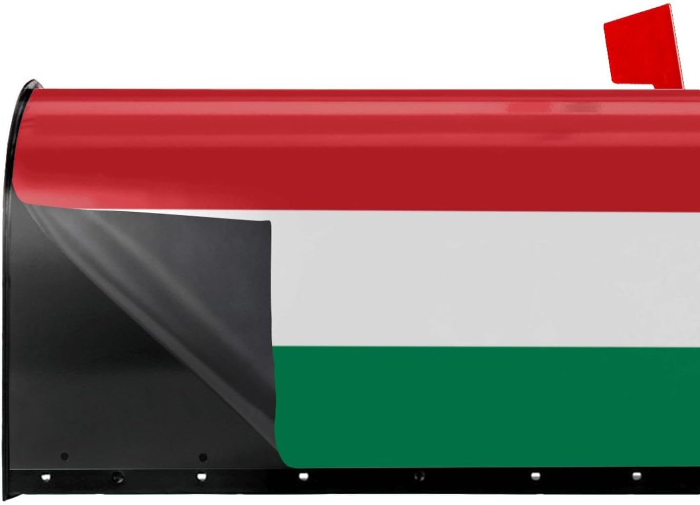 Flag of Hungary Print Magnetic Mailbox Cover - Decorative Seasonal Outdoor Mailbox Wrap Mailbox Accessory for Standard & Large US Mailboxes (21×18 in / 25.5×21in)