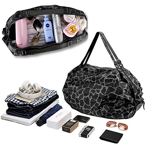 Large tote bag Foldable Beach Bag Weekender Bag for women Travel Shopping Bags Grocery Bags Travel Duffel Bag Ripstop Waterproof Nylon Reusable Shopping Bags Machine Washable Gift(Pink camouflage)