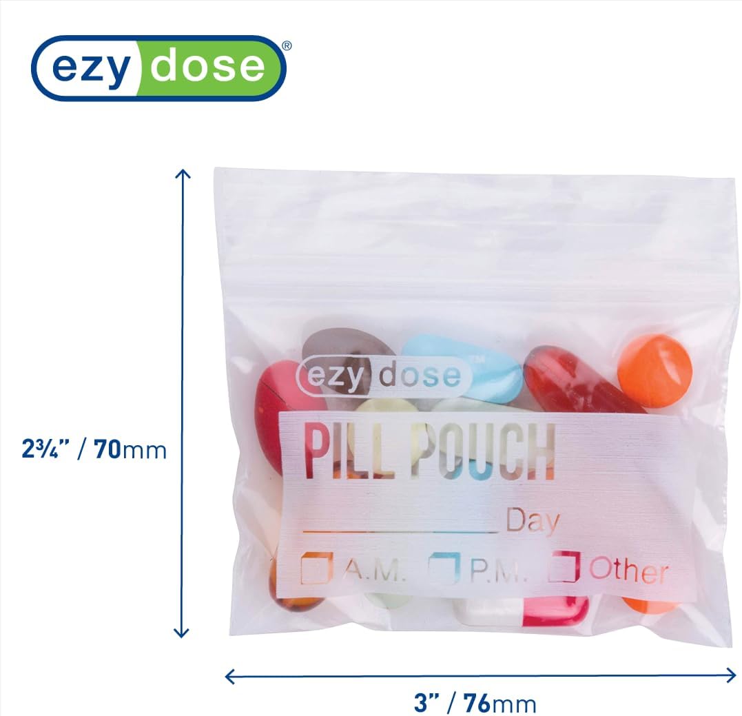 Ezy Dose Disposable Zippered Seal Pill Pouches, Write on Label, 50 Count image 2