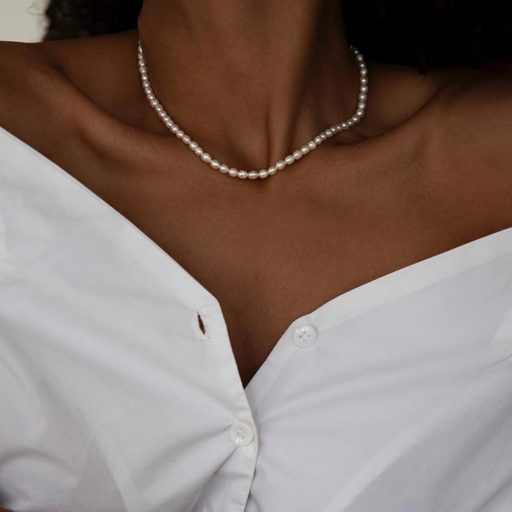 Amazon.com: 14K Gold Plated Freshwater Pearl Necklaces for