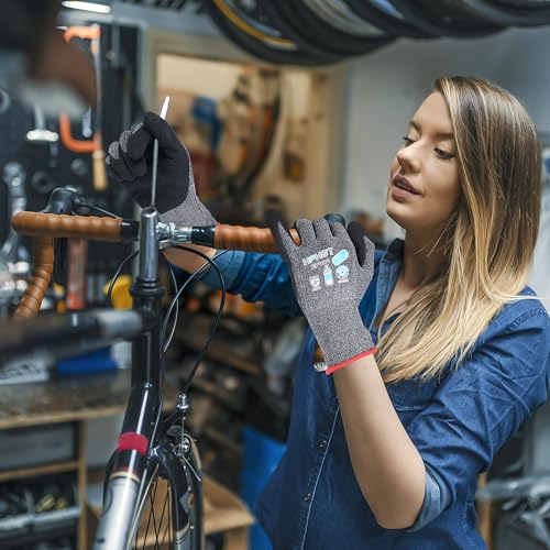 Image of Work Gloves for Women, Eco Friendly Safety Work Gloves with Breathable Rubber Coated, Smart Touch,3 Pairs