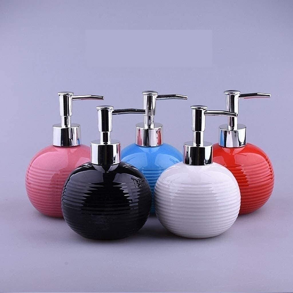 Lotion-Seifenspender, Badezimmer-Seifenspender, Pumpflasche, Keramik-Seifenspender, Lotionflasche, Badezimmer-Seifenspender (schwarz, 350 ml)