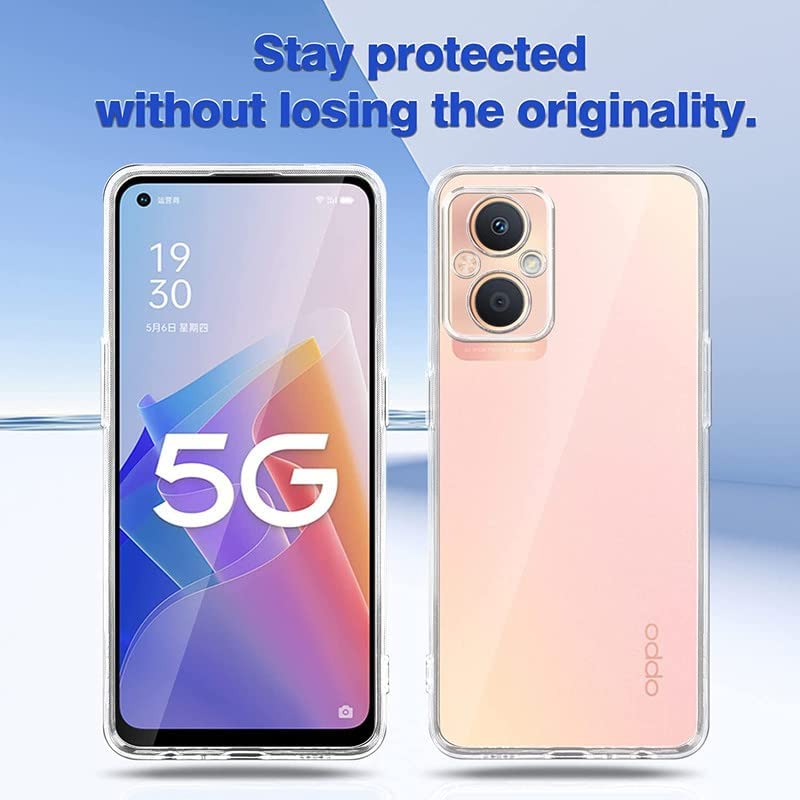 Image of NISHTECH for Oppo F21 Pro 4G, F21S Pro 4G Premium Transparent Hybrid Soft Slim Dust Proof Back Case Cover with Camera Protection