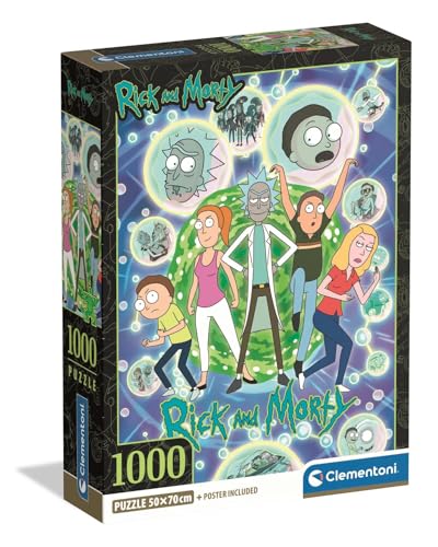 Clementoni – Puzzle 1000 Pièces Rick and Morty – 14 Ans et + – Jeu de société Humour décalé – Idée Cadeau