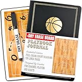 Basketball Coaching Board & Playbook Planner with Full-Court Dry Erase, Book designed for Coaches gift, or Player Scorebook for Drills, Stats & Games, Coach Gifts for Basketball Equipment - Marker Included