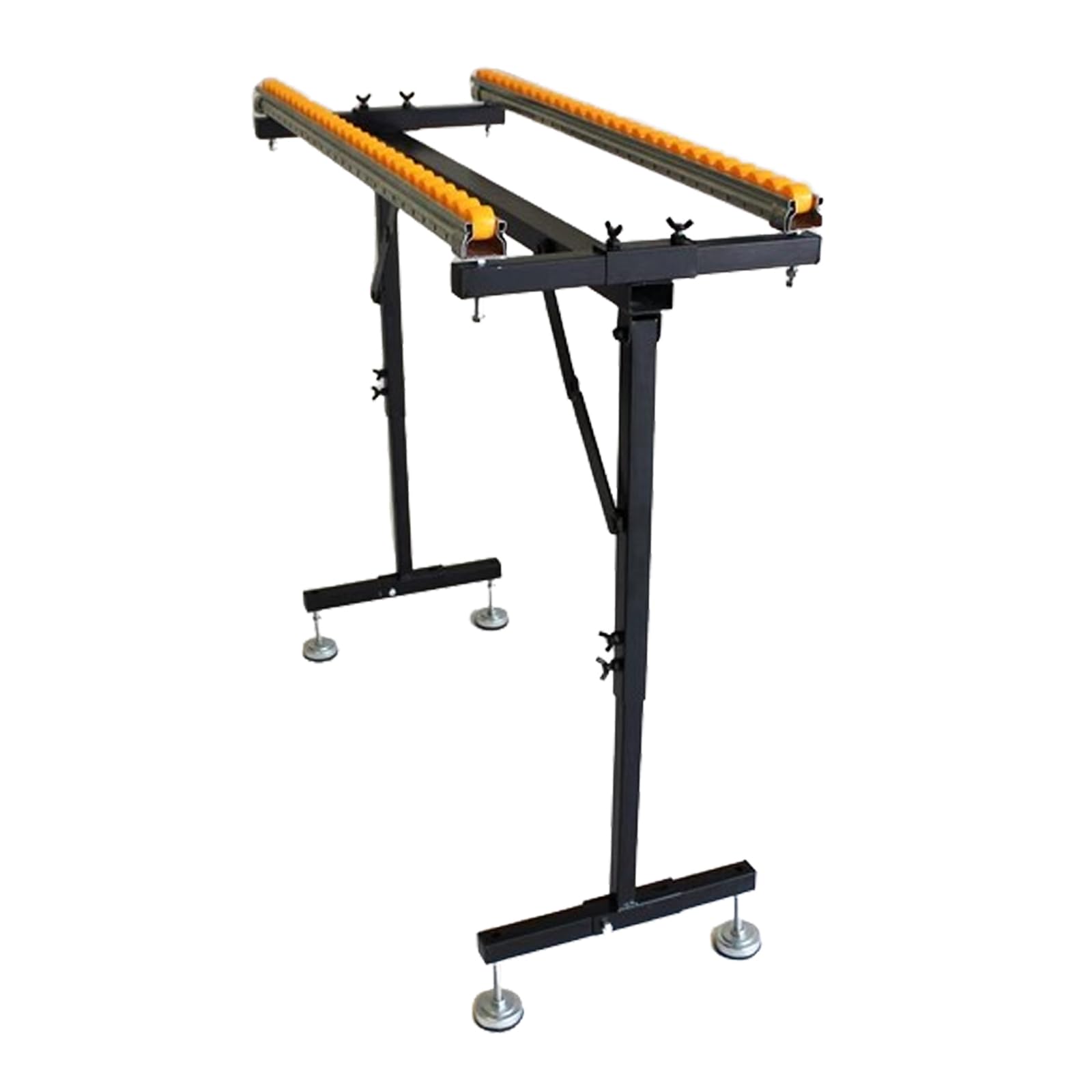 Metal Sawhorse Folding, Power Tool Stands, Double Row Support Portable Sawhorse Roller Stand with 54 Conveying Pulleys, Miter Saw Stand, for Woodworkers Carpenters and Contractors