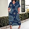 Plus Size Denim Print Shirt Maxi Dresses for Curvy... #1