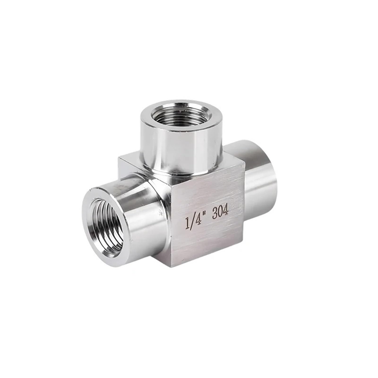 1/2" BSP 304 Stainless Steel Female Thread Tee Type 3 Way High Pressure Pipe Fitting