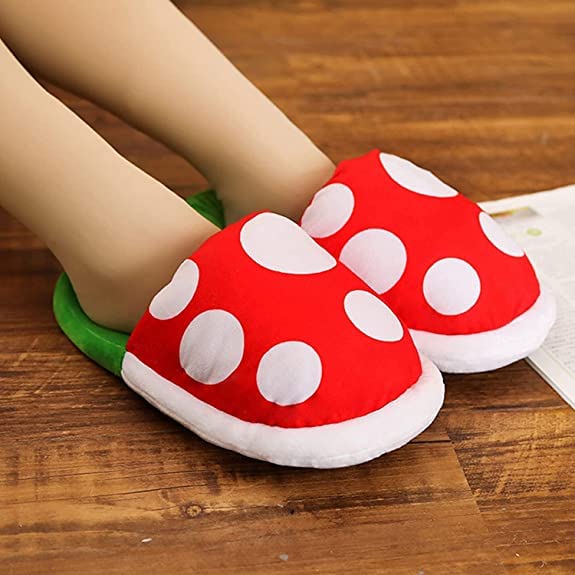 Jfxgjuv Piranha Plant Slippers Piranha Plant Plush Slippers Piranha Plants Plush Funny Slippers with Pipe Pot Holder for Adults Kids3