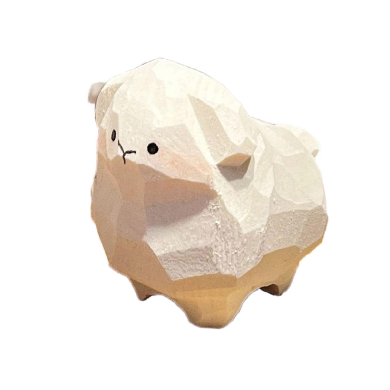 Wooden Sheep Figurine Carved Miniature Lamb Statue Ornament Craft Pendants Decors For Collectibles And Giving