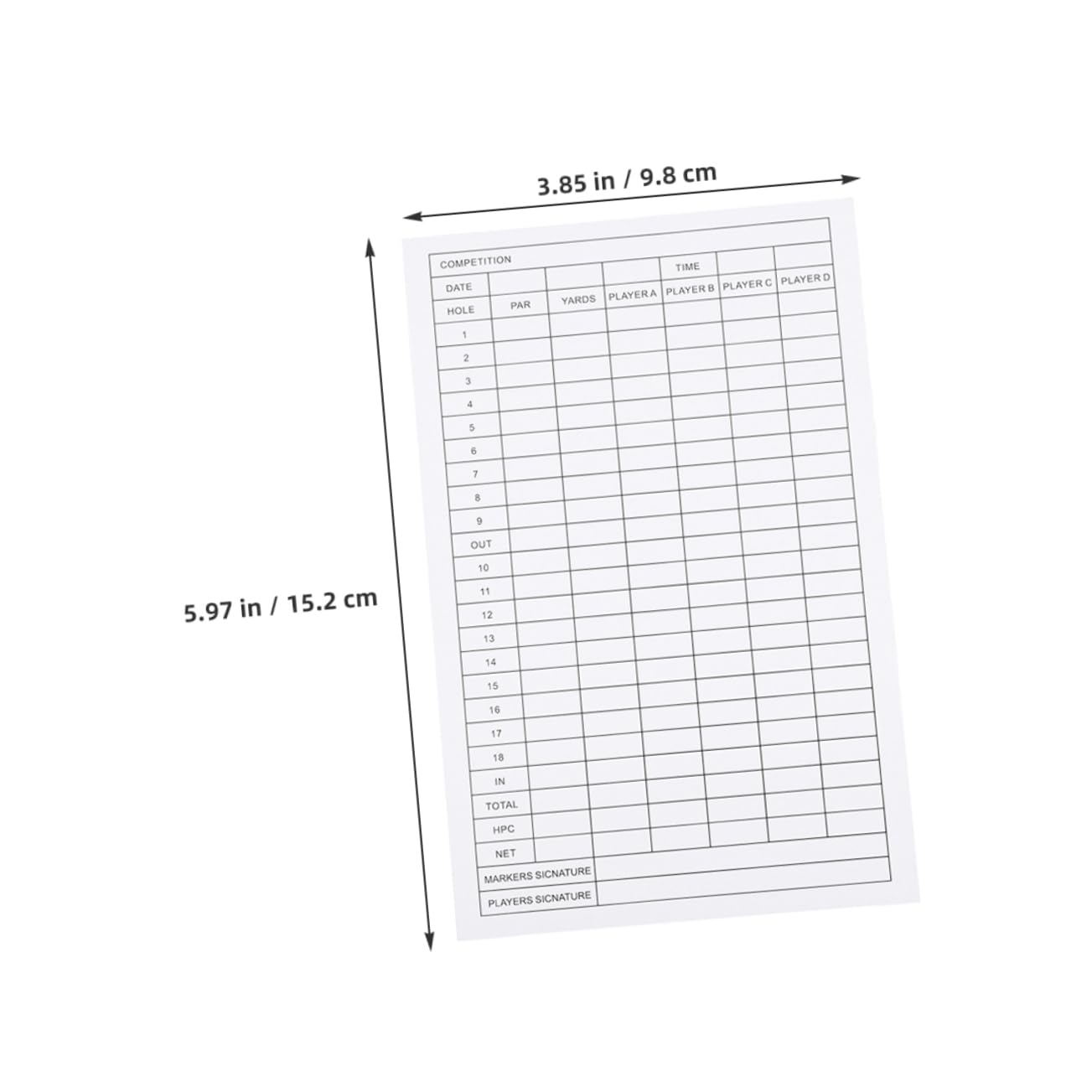 BRIGHTFUFU Convenient Golf Scorecards 18 Pieces Waterproof Coating Ideal for Keeping Golf Scores on The Go