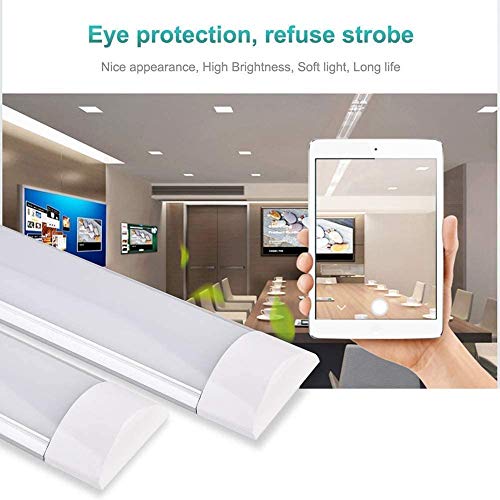 Image of Sararoom 10Pcs 2FT LED Shop Light Fixture 20W LED Wraparound Light, 2400lm,3200K Warm White, 60cm 23.6inch LED Garage Closet Light Ceiling Light for Office Home Basement, No Plug, No Ground Wire